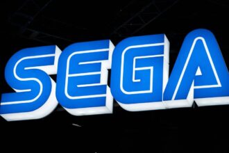 The Sega logo is pictured at the company