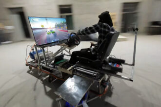 This DIY racing simulator brings a whole new level of danger to racing