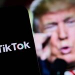 The TikTok app with Donald Trump ranting behind it.