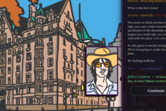 This free narrative game asks if you’re a bad enough dude to save John Lennon