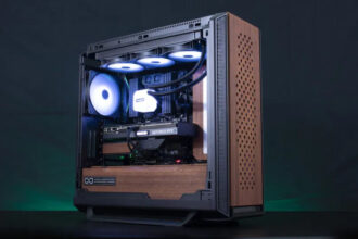 This gorgeous mahogany gaming PC build blends technology with nature perfectly