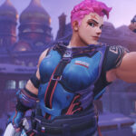 Overwatch's Zarya flexing