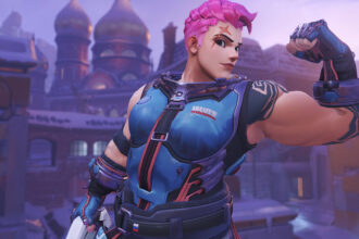 Overwatch's Zarya flexing
