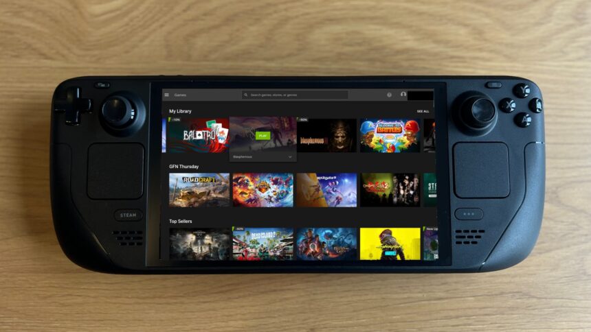 Nvidia just released the GeForce Now Steam Deck app, and it's a game changer