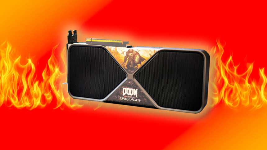 Win this Nvidia GeForce RTX 5090 gaming GPU with Doom The Dark Ages artwork