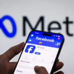 CHONGQING, CHINA - OCTOBER 30: In this photo illustration - The Facebook app page is displayed on a smartphone in the Apple App Store in front of the Meta Platforms, inc. logo on October 30, 2024 in Chongqing, China. (Photo by Cheng Xin/Getty Images)