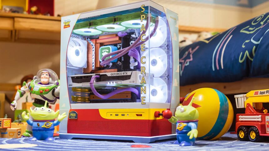 This Toy Story gaming PC has a Buzz Lightyear RTX 5070 and Zurg PSU