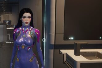 Mecha Break’s futuristic details extend deep into the bathroom